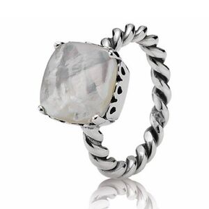 Pandora Serenity Twist Mother of Pearl Ring Size 5